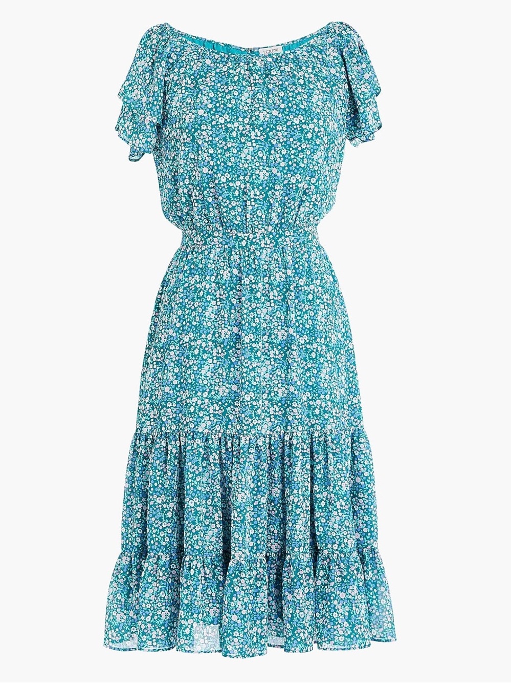 J Crew Factory Tiered Ruffle Midi Dress